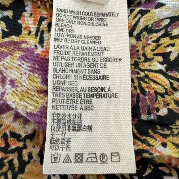 Free People Cool Meadow Floral Print True Wrap Puff Ballon Sleeve Peasant Blouse - Picture 9 of 10